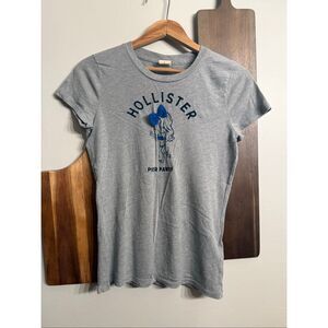 Hollister Y2K Crew Neck Short Sleeve Pier Party Graphic T-Shirt Gray Size Large